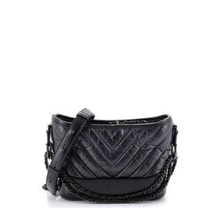 Chanel So Black Gabrielle Hobo Chevron #211161C35B